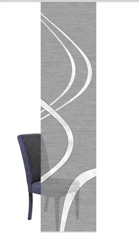 VISION S Schiebegardine TIBANO rechts, halb-transparenter Stoff in Bambus-Optik, 260 x 60 cm, Farbe:anthrazit