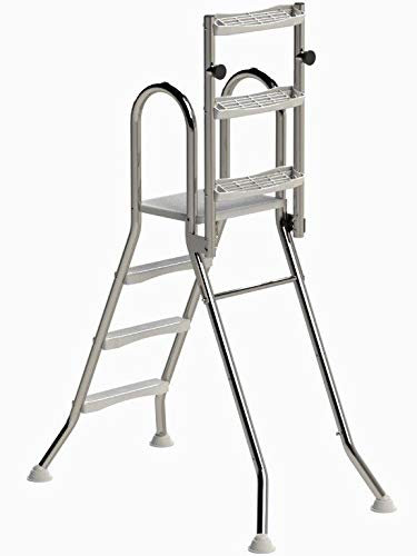 IDEAL Edelstahl Sicherheits-Hochbeckenleiter klappbar 3+3 Stufen (1,0m/1,0m) V2A by well2wellness®