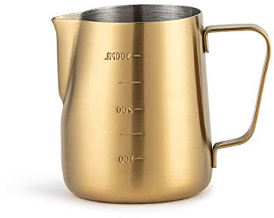Liudan Gravy Boats Large-capacity Milk Froth Pot Double Scale Stainless Steel Milk Pot Olecranon Fancy Coffee Pot Creamer Pitcher, Coffee Utensils Suitable for Any Place Sauce Jug