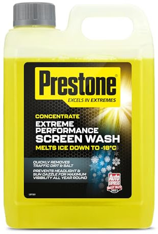 Prestone Screenwash Concentrate 2.5L, Screen Wash For Cars - Winter, High Performance Cleaning With Streak Free Formula, Extreme Performance Super Concentrated Screenwash, Reduce Plastic, 2.5 Litre