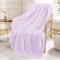 Exclusivo Mezcla Fleece Throw Blanket for Couch and Bed, 127x178 CM Soft Cozy Jacquard Flannel Blankets, Lightweight Fuzzy Plush Warm Throws for All Seasons, Lilac Purple