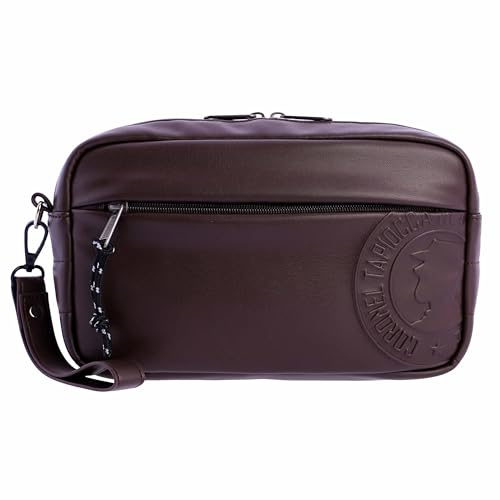 Coronel Tapiocca Pochette A Mano Uomo Borsa da Polso Alfredo, borsello Marrone, 26x7x15 cm