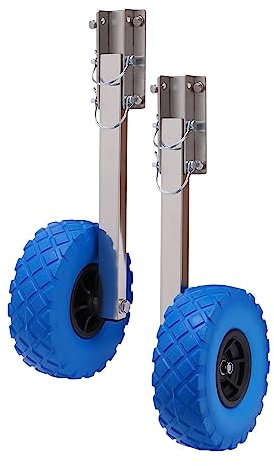 KOLHGNSE Transporträder für Schlauchboote, Edelstahl Schlauchbooträder Aufblasbares Boot Transom Launching Räder Tender Last 150KG für Beiboot Yacht