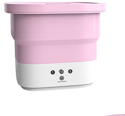 Lavatrice Portatile centrifuga Mini Washer spugnette Make up ad ultrasuoni Campeggio bucato4.5Lsemiautomatico (Rosa,Cesto di disidratazione)