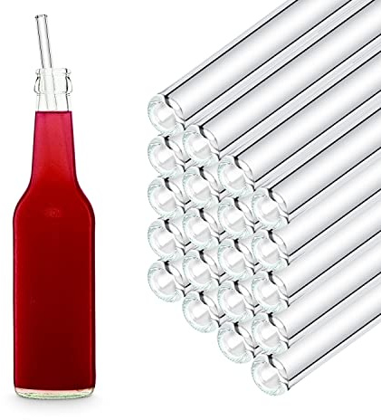 HALM 50x 27 cm Glasstrohhalme für die Gastronomie - perfekt für Kukki Cocktail Flaschen Strohhalme aus Glas Glastrinkhalme