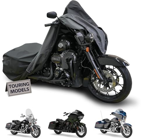 MIEAPOND Motorcycle Cover for Harley Davidson Touring Models Road King, Road Glide, Street Glide, Electra Glide, Heritage Classic, Low Rider and More - Waterproof Motorcycle Cover Outdoor Storage