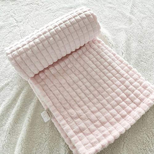 BODHIS Flauschige, superweiche 3D-Kinderbettdecke, rosa und blau, gemütliche Babydecke, Frühlingsbettwäsche für Kleinkinder, Steppdecke, Korallenvlies, pelzige Kinderdecke (Ros