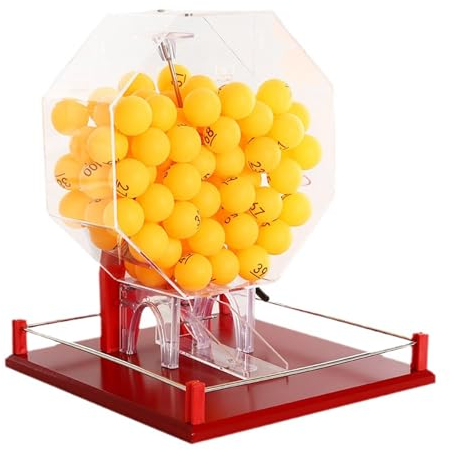 XHTZHSZQ Acryl-Lotterieautomat, Deluxe-Auto-Bingo-Set mit 100 Kugeln, 1-Klick-Bedienung, breiter Boden und Handkurbel-Design, zufällige Ballauswahl, Gerechtigkeit und Fairness, für große Gruppen,