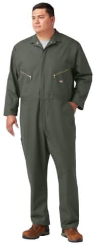 Dickies Herren Deluxe Blended Long Sleeve Coveralls Luxuriöser Langarm-Overall aus Mischgewebe, Olivgrün, Medium