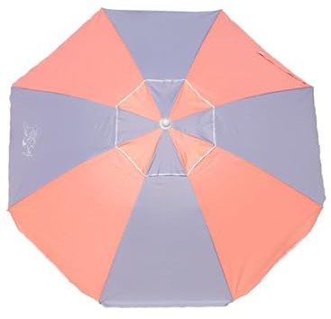 SUN & SURF Parasol de plage premium avec ventilation 180 cm, mât inclinable, pointe Twister et joint de double sécurité UPF 50+ UV, Bleu roi, 180 CM