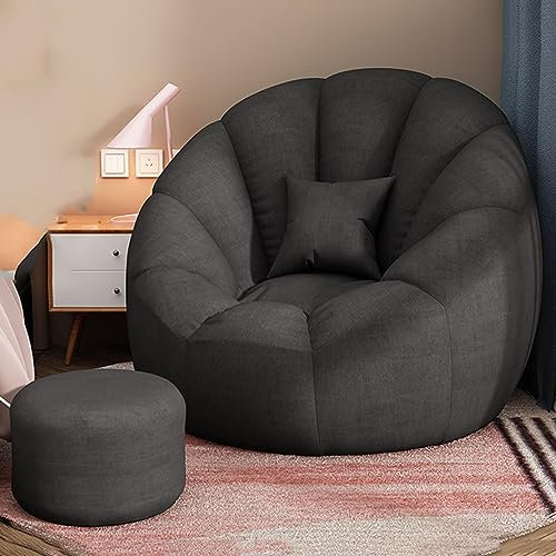 DESHVA Sitzsackbezug ohne Füllung, Das Neue Komforterlebnis Sitzsack Lazy Sitzsack Stuhlbezug Bean Bag Chair Cover Perfekt zum Relaxen im Wohnzimmer oder Schlafzimmer,Dark gray