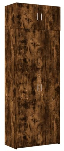 vidaXL Armario de Madera de ingeniería Roble Ahumado 80x42,5x225 cm