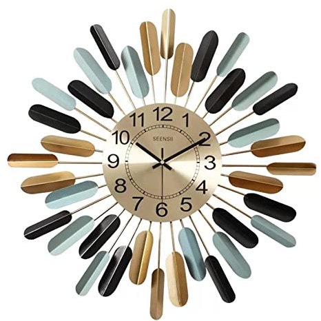 Orologio da Muro Orologio da parete grande Orologio da parete decorativo in metallo for l'arredamento del soggiorno, Orologi da parete silenziosi a batteria Arte moderna della parete for la casa for c