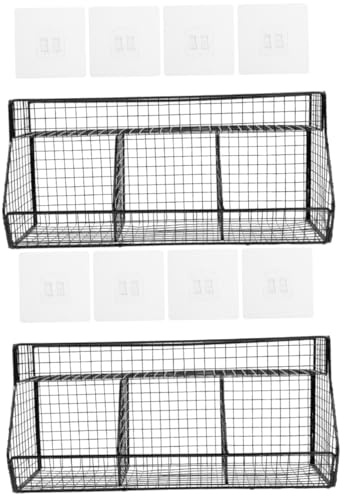 Alipis 2 Piezas cesta de cocina colgante organizador de especias cesta de la despensa porta utensilios fruteros de alambre cebolla cesta de almacenamiento cestas de pared Acero inoxidable