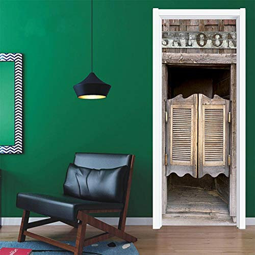 Türaufkleber TürPoster Selbstklebend Wandbild Vintage Holztür Türtapete Wandbild Türfolie TürPoster Fototapete 77x200cm