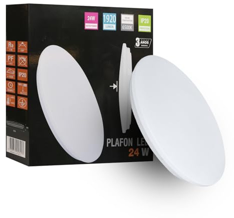 Maxled, Light is Led! Deckenleuchte LED Deckenlampe Ø38cm 6500K Badlampe Rund Flach 24W 1920LM Modern Schlicht Lampe Dünn für Bad Balkon Keller Schlafzimmer Flur Büro Badezimmer Küchenlampe