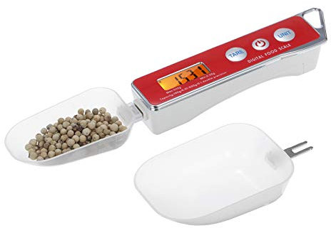 Hanzete Digital Spoon Scale Electronic Measuring Spoon Scale Household Kitchen Spoon Scale Food Scale with Tare Function Capacity 0.05g to 500g Support Unit g/oz/gn/ct/DWT