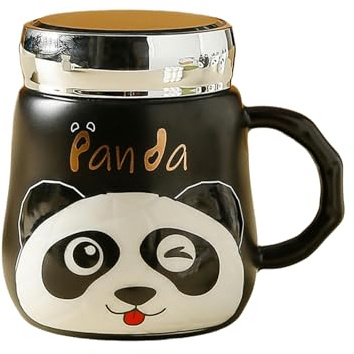 CAPIJIONG Taza de cerámica con diseño de panda gigante de dibujos animados para niñas, agua potable, oficina, taza de café, 550 ml