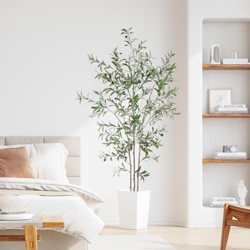 Dripex Olivenbaum Künstlich 180cm, Kunstpflanze Groß, Künstliche Pflanzen mit Topf, Künstlicher Olivenbaum Groß, Kunstbaum wie echt für Wohnzimmer deko Schlafzimmer Büro, Innen-Dekoration