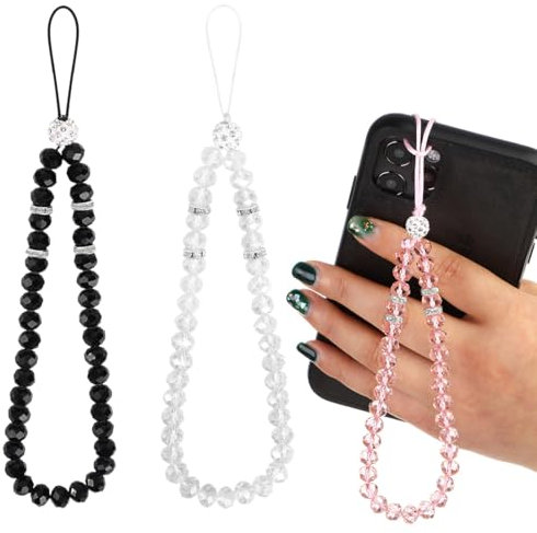 XYTAHDM Lot de 3 chaînes de pendentifs pour téléphones portables - Chaîne de téléphone portable - Pendentif universel pour téléphone portable - Chaîne de téléphone portable - Bijou