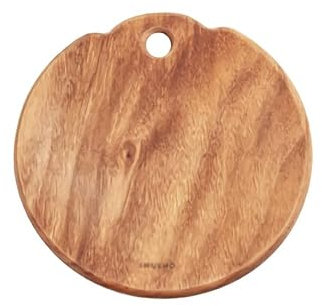 HADECOLL Rundes Schneidebrett Aus Holz, Für Gemüse, Obst, Matte, Fleisch, Brot, Rollplatte, rutschfest, Loch Zum Aufhängen, Hackblöcke, Geschenk, Einfach
