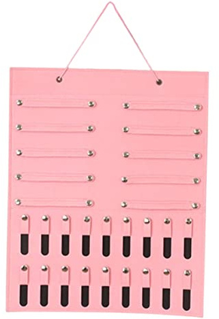 Hängender Schmuckorganizer Rosa aus Filz für Armbänder und Haarklammern | Aufbewahrungstasche zum Aufhängen, für Schlafzimmerwand und Wohnzimmer, Schmuckhalter mit Filzdesign, Praktischer Organizer