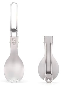 KEITH Titanium Folding Spork Outdoor Camping Tableware Titanium Cutlery