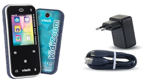 VTech KidiZoom Snap Touch – Kinderkamera im Smartphone-Format mit Touchscreen – Für Kinder von 6-12 Jahren + VTech USB-C Netzadapter
