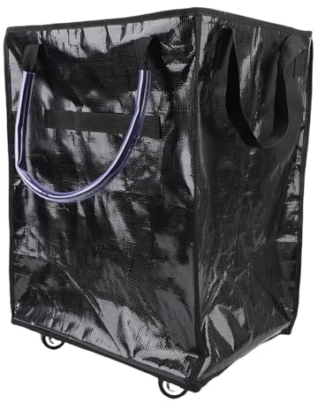 Ausla Large Capacity Rolling Tote Bag Reusable Grocery Bag On Wheels Waterproofing with Zippered Top Foldable Shopping Cart for Heavy Duty Use Travel Backpack