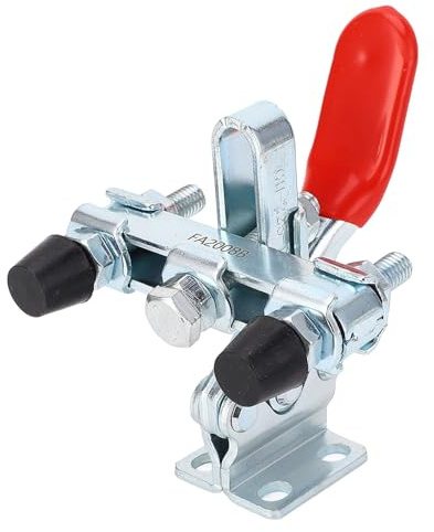 Horizontal Toggle Clamp 500lb Capacity | Quick Release Dual Heads for Woodworking/Workshop/Handcrafting | High Carbon Steel Hold Down Clamp with M8 Threaded Rod