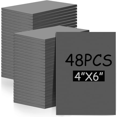 MotiMind 48 Pcs Gray Linoleum Block Rubber Stamp Carving Blocks Soft Linocut Blocks for Printmaking DIY Art Craft Projects and Scrapbooking (4 x 6 x 0.12 Inch)