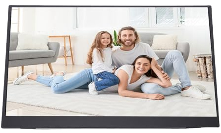 FAUOSWUK Monitor Portátil de 15,6 Pulgadas Pantalla Inalámbrica HD 1080P con 2,4G 5G WiFi de Doble Banda USB C Mini Interfaz Multimedia HD para Computadora Portátil, PC, Tableta y