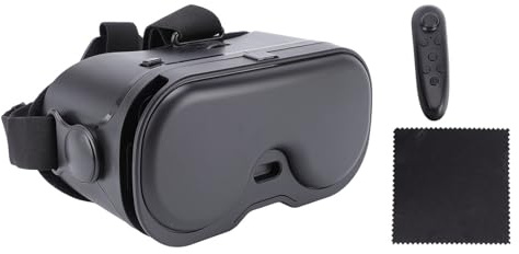 Taidda Auriculares VR Gafas de Realidad Virtual 3D 120° FOV Ajustables para Teléfono 5-7 Pulgadas con Controlador Lentes de Bloqueo de Luz Azul (Black)