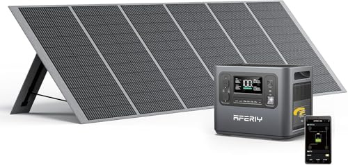 AFERIY Generador Eléctrico Portátil 2400 W Con Panel Solar De 400 W, Batería Nómada Lifepo4 2048 Wh, Recarga En 1,5 H, Enchufe Ue 220-240 V, Función Ups, Para Acampada, Hogar, Oficina