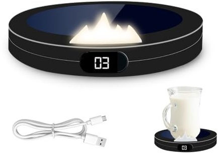 Tassenwärmer, Kaffeetassenwärmer mit 3 Temperaturstufen, USB-Heizuntersetzer mit Automatischer Abschaltfunktion für die Nacht, Ideal für Zuhause, Büro, Tee und Milch.
