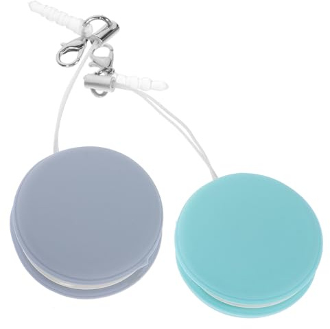 Yardwe Cellphone Screen Cleaner Pendant 2Pcs with Soft Microfiber Wipes Green Blue, Compact Round Tool for Mobile Phones and Office Use