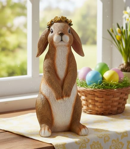 LB H&F Hase Osterhase Dekohase Figur Dekofigur Osterdeko Ostern Kanninchen Schlappohrhase Shabby Vintage Hygge niedlich süß groß XL edel Design Osterfigur (1)