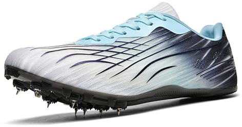 Dwihuize Zapatillas De Atletismo para Hombre Y Mujer con Clavos para Carreras Y Velocidad Ligeras Profesionales para Saltos Y Carreras,Púrpura,35 EU