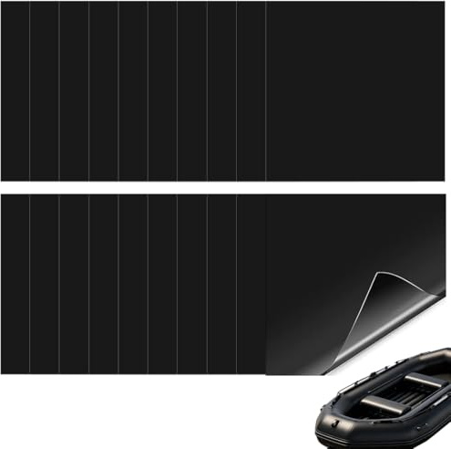 KAHZOR 20 Parches Reparación TPU Negros Autoadhesivos | Extra Fuertes e Impermeables para Colchones Inflables, Piscinas, Botes y Juguetes, Fijación Rápida y Duradera