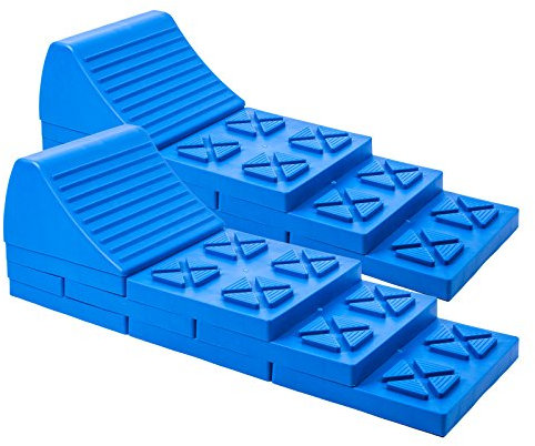 Multifunktions-Keil, Auffahr-Keil 2er Set - bis 5000 kg für Wohnwagen oder Wohnmobil