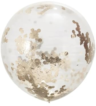 Ginger Ray Rose Gold Confetti Filled Decorative Partyset 3 Pack, Large