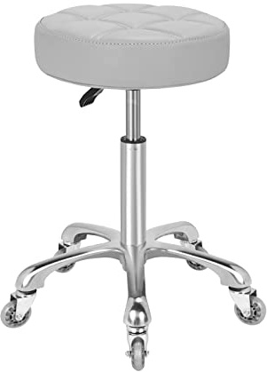 Kaleurrier Swivel Stool Chair Adjustable,Heavy Duty Hydraulic Rolling Metal Stools for Kitchen Hair Beauty Salon Barber Shop Spa Bar Office Massage Garage Dental Counter Height - 22-30