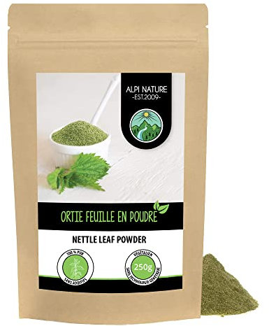Alpi Nature Ortica Foglie in Polvere 250g, Foglie di Ortica Essiccate e Macinate, Urtica dioica