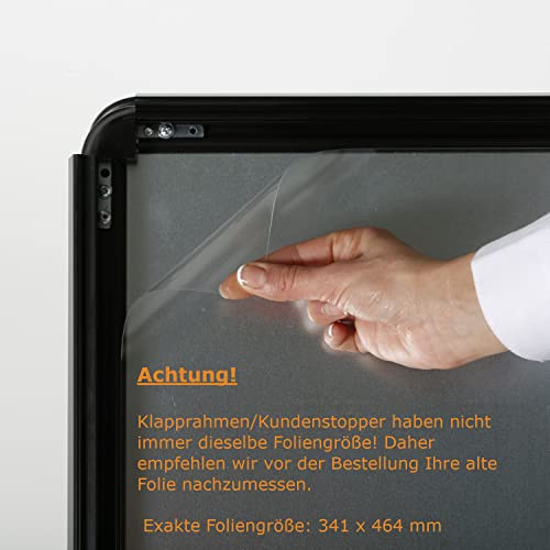 DISPLAY SALES Antireflex Schutzfolie | 2 Stück | für wasserfeste Klapprahmen DIN A2 Ersatzfolie 0,7 mm dick | Displayschutzfolien aus PET