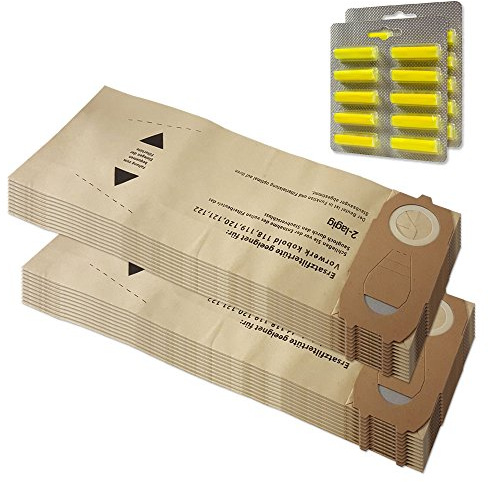 MohMus SET 20 Vacuum Cleaner Dust Bags + 20 Air Fresheners For Vorwerk Kobold VK 118, 119, 120, 121, 122, VK118, VK119, VK120, VK121, VK122