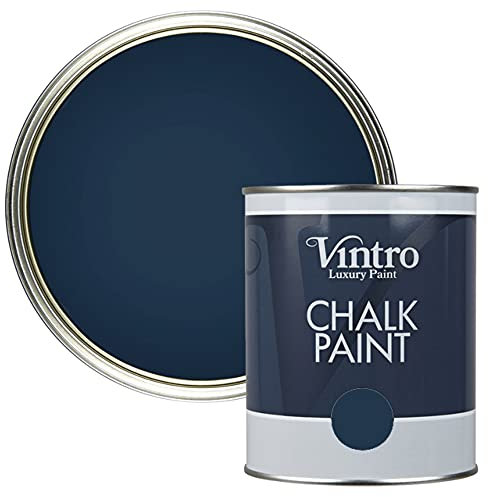 Vintro Paint | Chalk Paint | Nightfall (blacky/blue) | 1L | Furniture Paint | Shabby Chic | Ultra Matt Finish