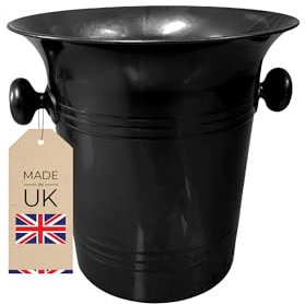 Chabrias Ltd Black 3.5 Litre Wine Bucket Champagne, Beer, Wine Cooler, Bar Accessories, Ice Buckets For Parties, Party, Home Bar Accessories, Bottle Cooler Chiller UK Made