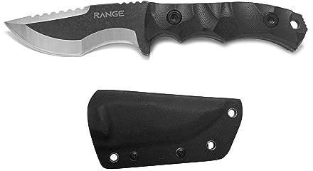 Range HK01 cuchillo de acampada de acero inoxidable 420, 20.2 cm, 9.6cm hoja x 10.6cm mango antideslizante G10