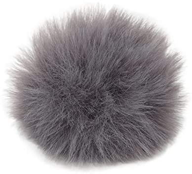 Sxhlseller Lavalier-Mikrofon-Windschutz, Tragbarer Pelziger Windschutz-Muff für Lavalier-Mikrofon mit 0,5 cm Öffnung (Grau)