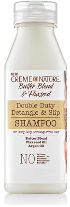 Creme of Nature, Butter Blend & Flaxseed, Shampoo Idratante Ammorbidente, Nutre, Definisce e Allunga i Ricci, Trattamento per Capelli Ricci, Crespi e Afro, Senza Solfati o Siliconi, 354ml